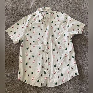 Tiny Christmas Print Button Up